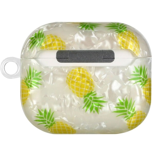 AirPods 3 etui med mønsterprint og snor - Ananas Yellow