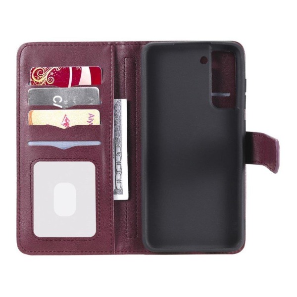 Samsung Galaxy S21 FE etui med pung / 10 kortpladser – Rød Red