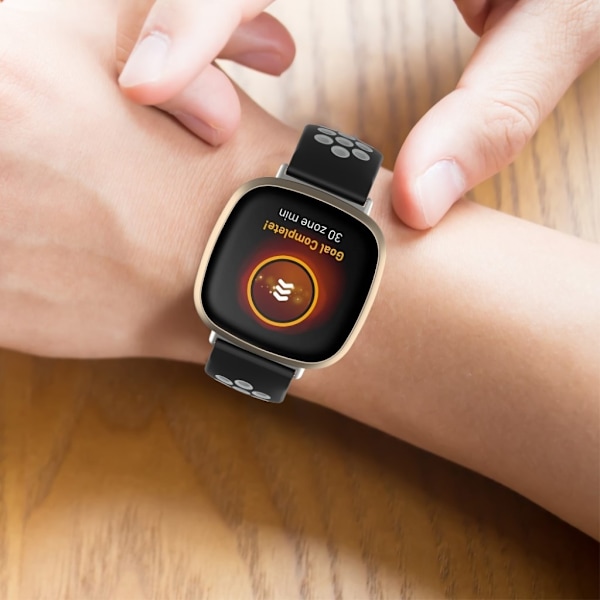 Fitbit Versa 3 / Sense bi-farve silikone rem - sort / grå Black