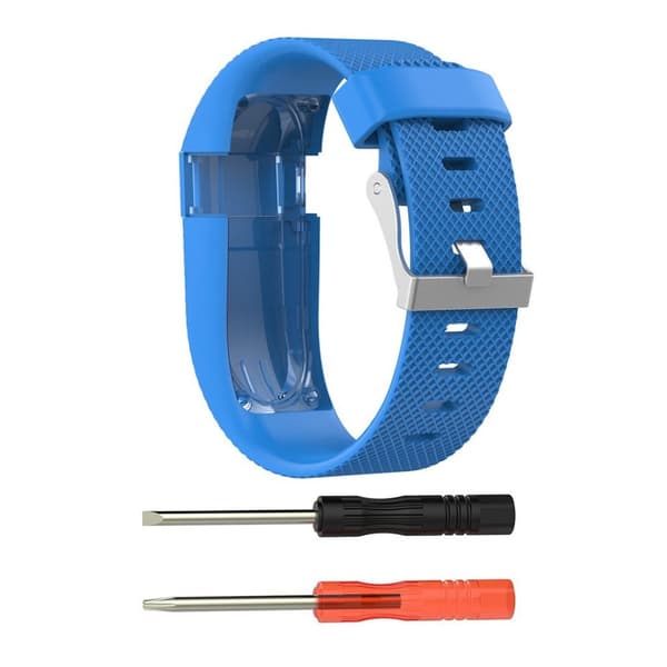 Fitbit Charge HR Stilrent silikon klockband - Storlek L Blå Blå