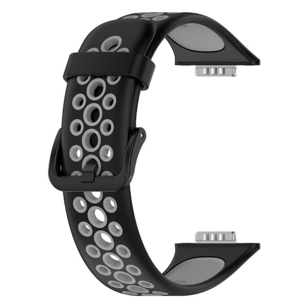 Huawei Watch Fit 2 tofarvet silikoneurrem - Sort / Grå Black