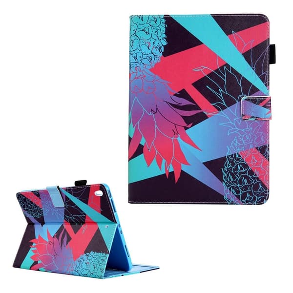 iPad Air (2019) mønster lædercover - farverigt ananas maleri Multicolor
