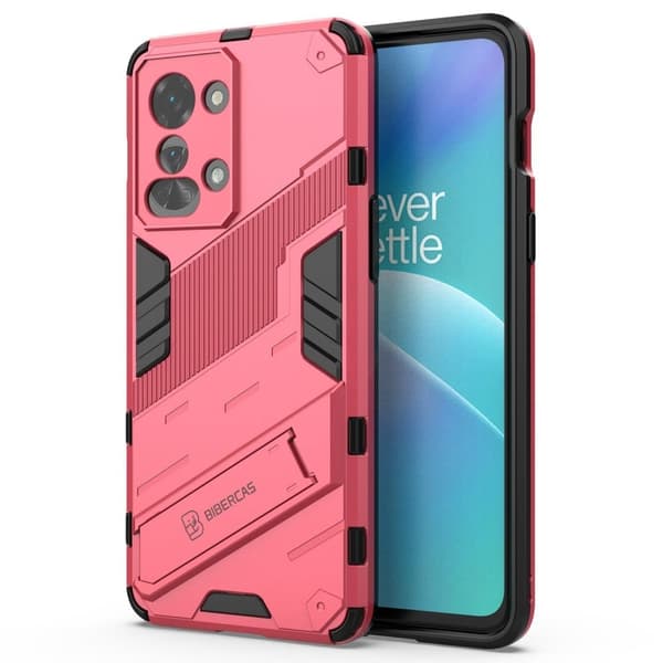 Shockproof Hybrid Deksel med A Modern Touch til OnePlus Nord 2t - Rose Pink