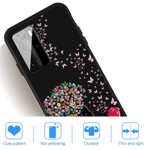 Imagine Huawei P40 deksel - Blomst og sommerfugler Multicolor