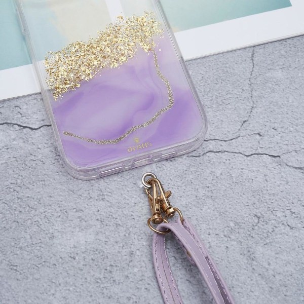 Universal crossbody-nackrem i läder med transparent dyna - Lila Lila