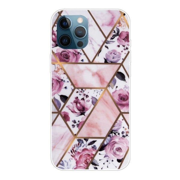 Marble design iPhone 12 Pro / iPhone 12 kotelot - Tyylikäs Ruusut Laatta Multicolor