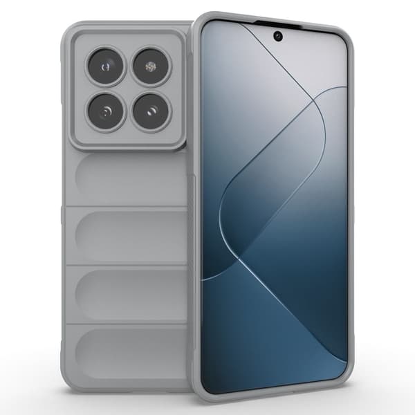Deksel med mykt grep for Xiaomi 14 Pro - Sølv/Grå Silver grey