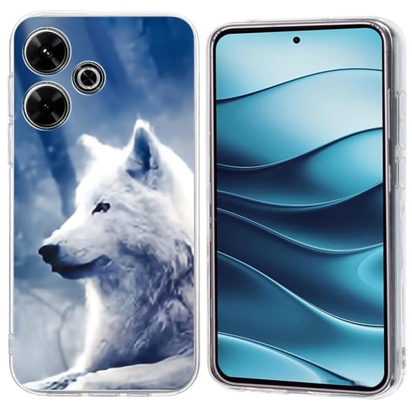 Vibe Xiaomi Redmi Note 14 5G cover - Hvid Ulv Blue
