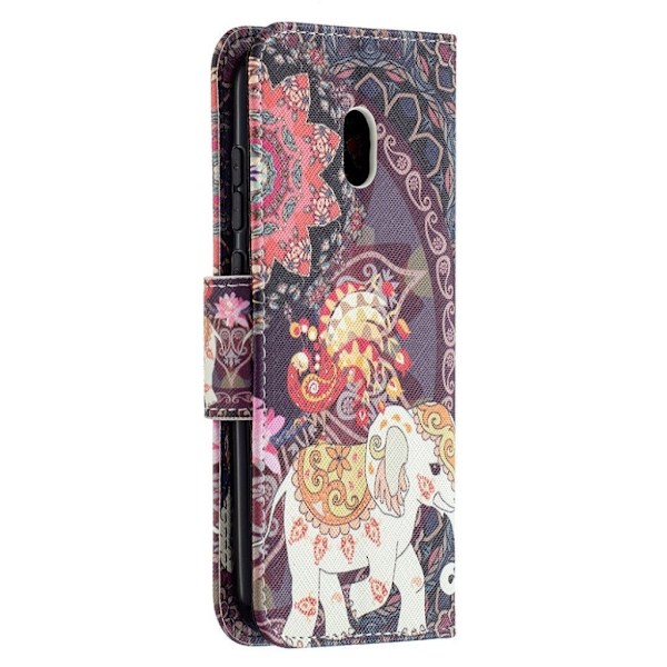 Wonderland Nokia C1 Plus flip-etui - Blomst Og Elefant Multicolor