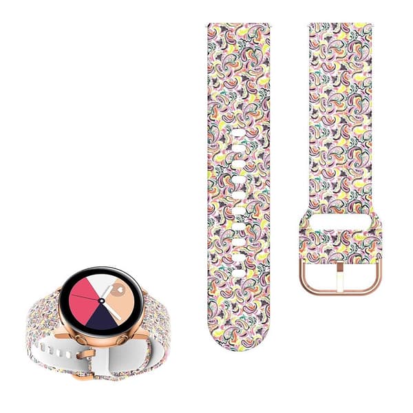 22 mm universal urrem i silikone med cool mønster - Farverige Fjer Multicolor
