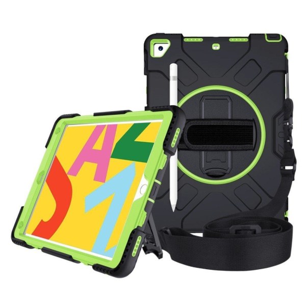 iPad 10.2 (2019) 360 degree durable dual color silicone case - B Green