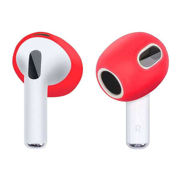 1 pari AirPods 3 silikonisuojusta - Punainen Red