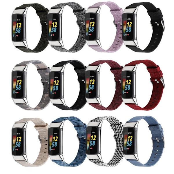 Urrem med nylonstruktur til Fitbit Charge 5 - Camouflage / Størrelse: S Multicolor