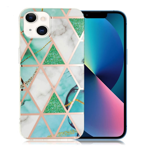 Marble iPhone 13 Mini Etui - Grønn / Hvit Multicolor