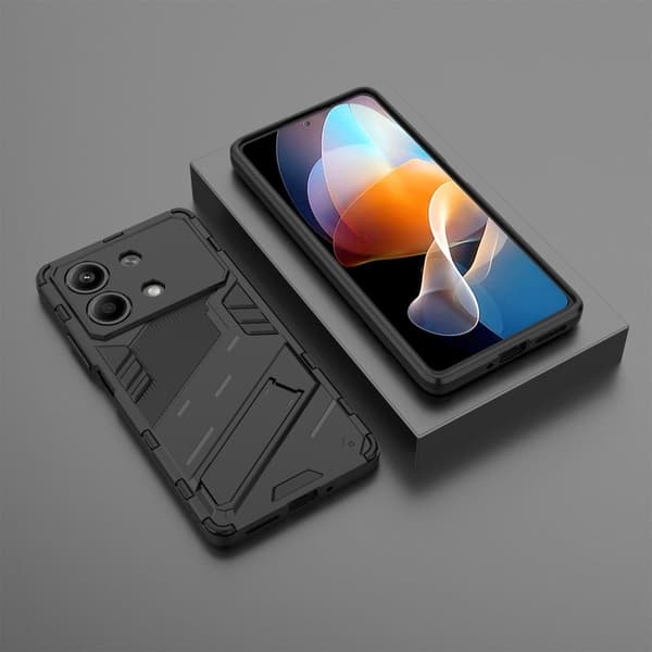 Støtsikkert hybriddeksel med et moderne preg for Xiaomi Redmi Note 13R Pro - Svart Black