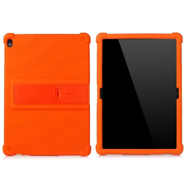 Silicone slide-out kickstand design case for Lenovo Tab M10 - Or Orange