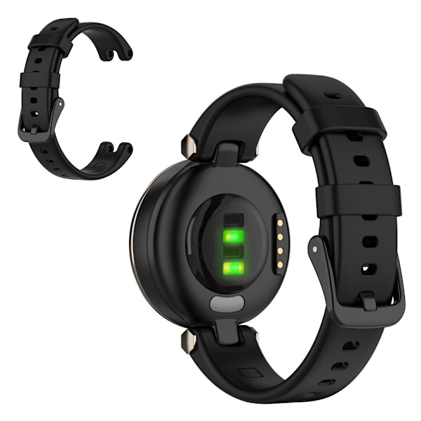 Silicone solid color watch band for Garmin Lily - Black Svart