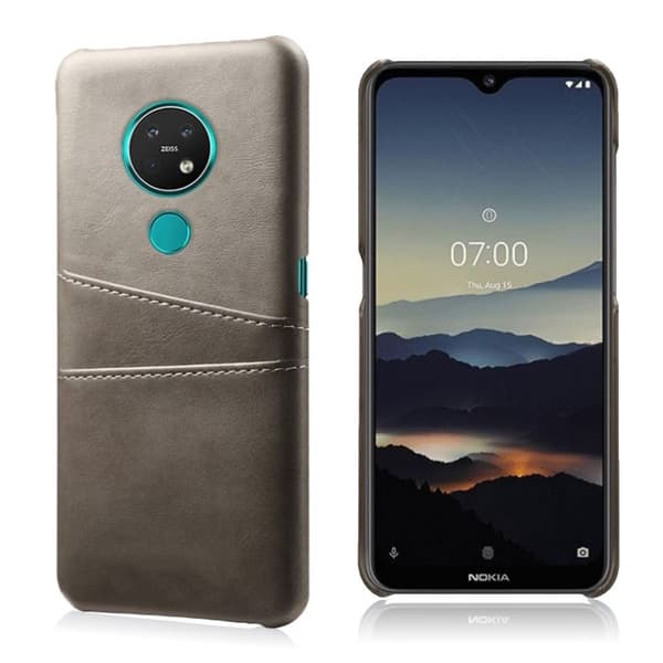 Dual Card etui - Nokia 7.2 / 6.2 - Grå Silver grey