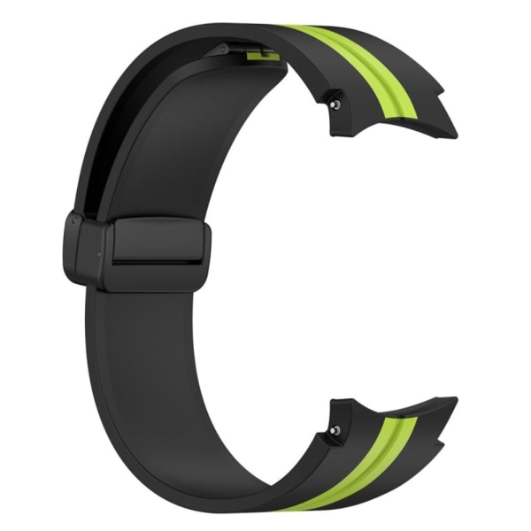 Samsung Galaxy Watch 5 / 4 / 3 dual color silicone watch strap black buckle - Black / Lime Black