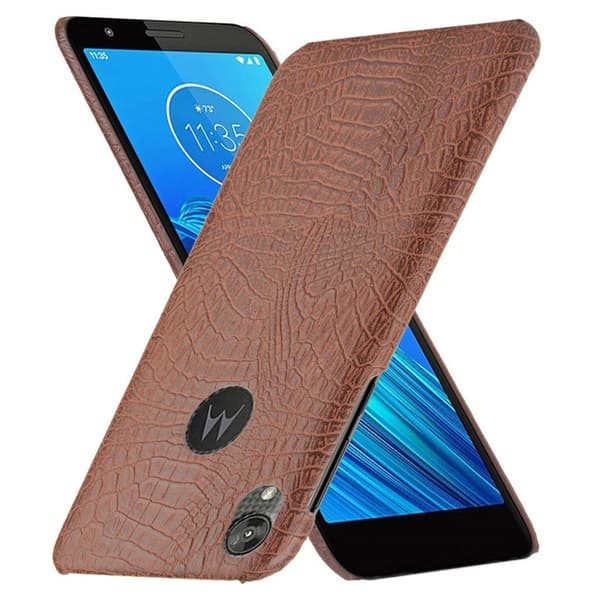 Croco cover - Motorola Moto E6 – Brun Brown