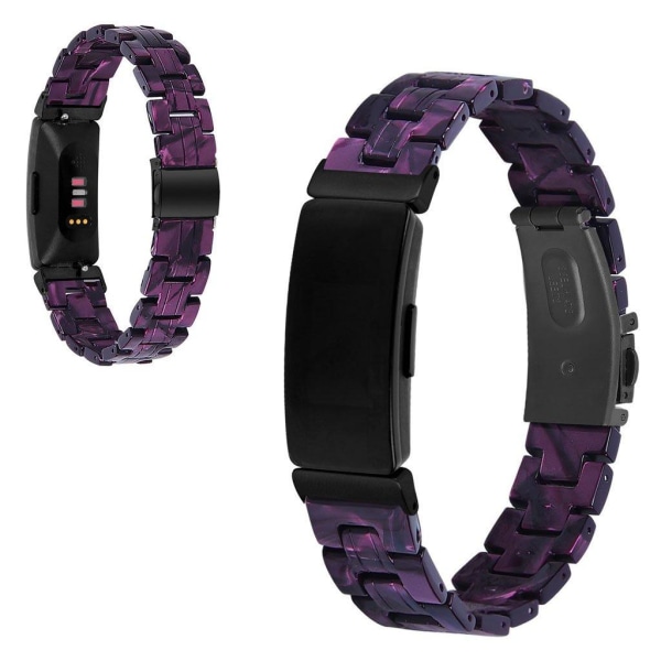 Fitbit Inspire / Inspire HR resin pattern watch band - Dark Purp Lila