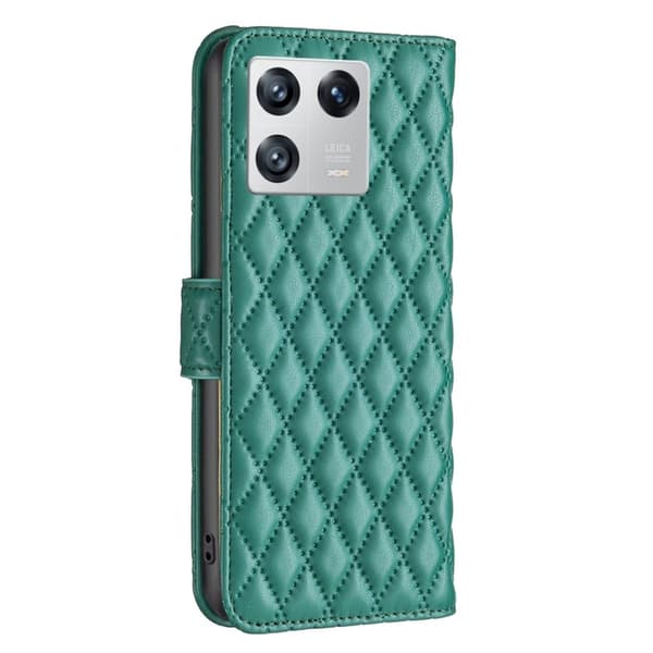 Rombemønster, matt flip-deksel for Xiaomi 13 - Grønn Green