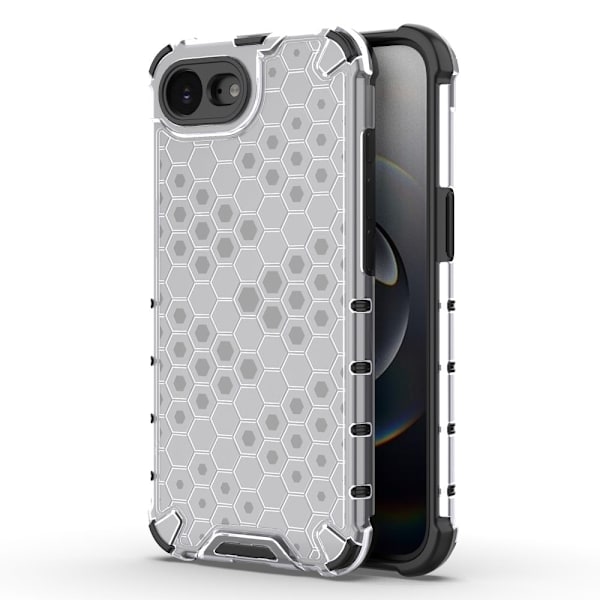 iPhone 16e Fodral PC + Flexibelt mobilskal Honeycomb Shape - Grå Silvergrå
