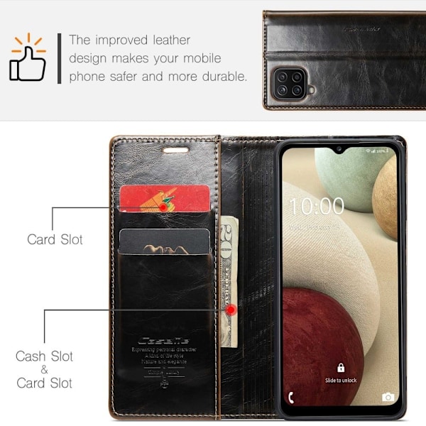 CaseMe Samsung Galaxy A12 5G Smooth Etui - Kaffe Brown