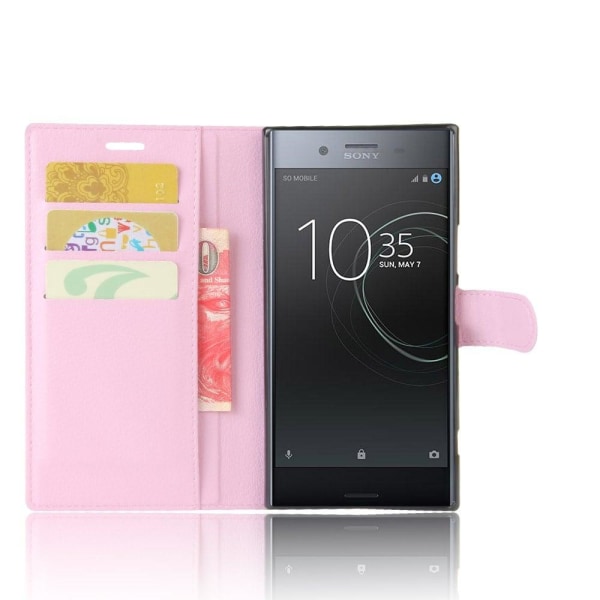 Sony Xperia XZ Premium Enfärgat skinn fodral - Ljus rosa Rosa