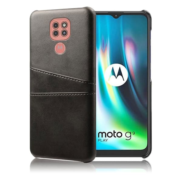 Dual Card etui - Motorola Moto G9 Play - sort Black