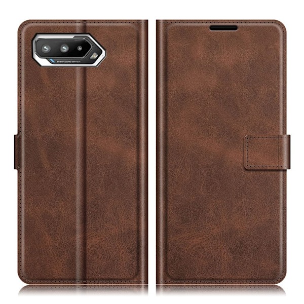 Wallet-style Læder Etui til Asus Rog Phone 5 - Kaffe Brown