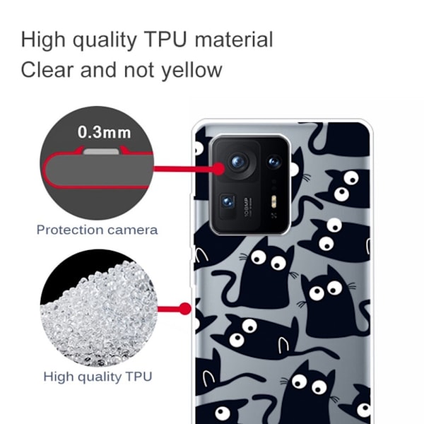 Deco Xiaomi Mix 4 Etui - Kat Stickers Black