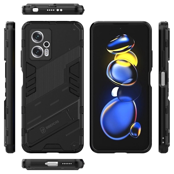 Stødsikker Hybrid Cover med A Moderne Touch til Xiaomi Poco X4 Gt / Note 11t Pro / 11t Pro Plus - Sort Black