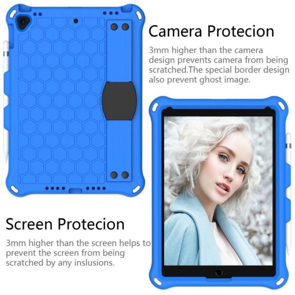 iPad 10.2 (2019) honeycomb EVA hybrid etui - Blå Blue