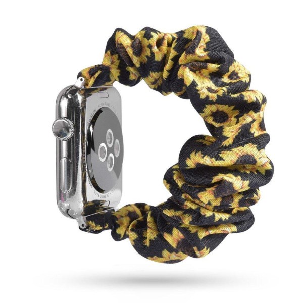 Apple Watch Series 5 40mm kangaskuvioinen kellonauha - String Auringonkukkia Yellow