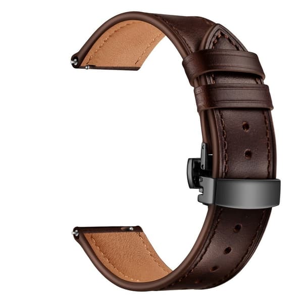 Samsung Gear S3 / S3 Frontier klockarmband i äkta läder - Svart / Kaffe Brun