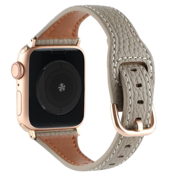 Apple Watch Series 8 (45mm) / Watch Ultra genuine leather watch Silvergrå