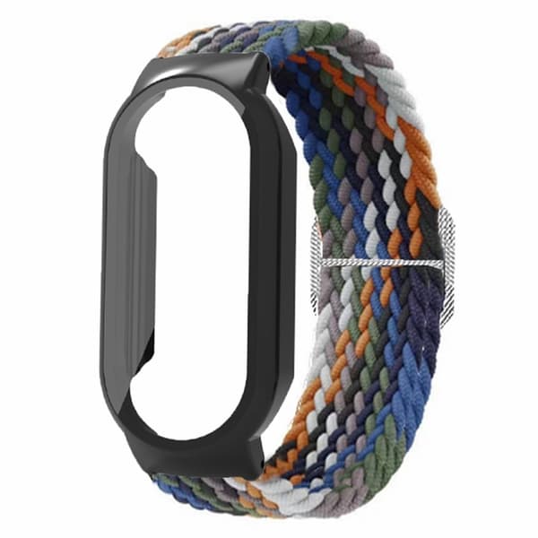 Xiaomi Smart Band 8 elastisk nylonrem med cover og skærmbeskyttelse - Denim / Sort Kuffert Multicolor