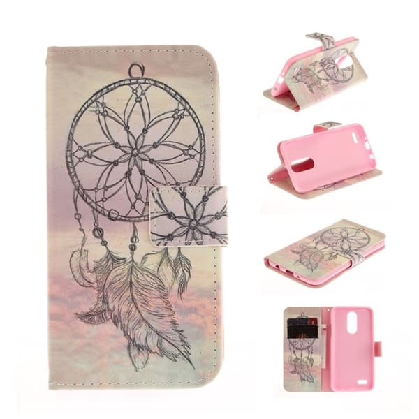 LG K4 2017 Mønstret PU Lær Flip Etui - Fjær Drømmefanger Multicolor