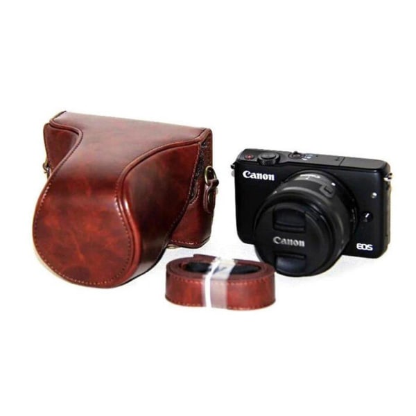 Canon EOSM, EOSM2 ja EOSM10 hihnallinen suojakotelo - Tummanrusk Brown