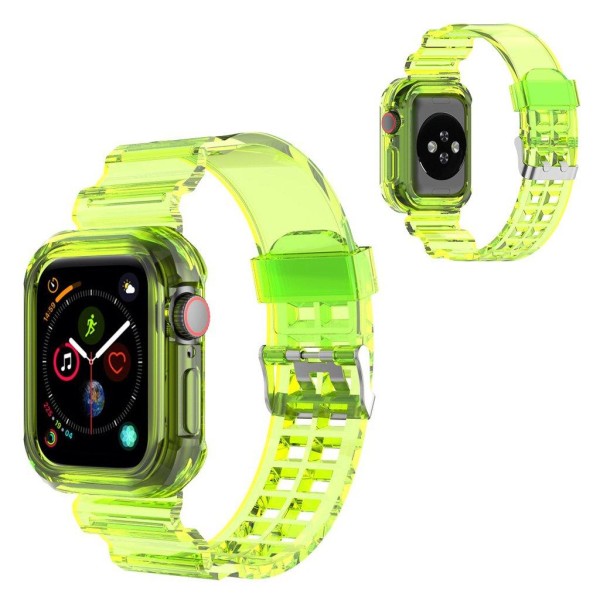 Apple Watch Series 6 / 5 40mm silikone framed rem - transparent gul Yellow