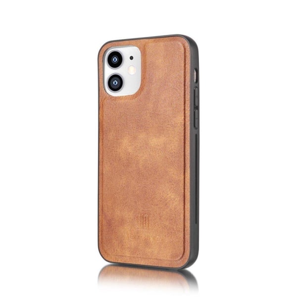 DG.MING iPhone 12 Mini 2-i-1 etui med pung - Brun Brown