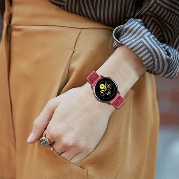 20mm nylon loop urrem til Samsung Galaxy Watch - Rød Red