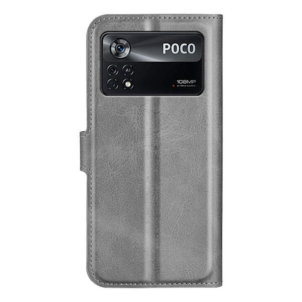Xiaomi Poco X4 Pro 5G nahkainen lompakokkotelo - Harmaa Silver grey