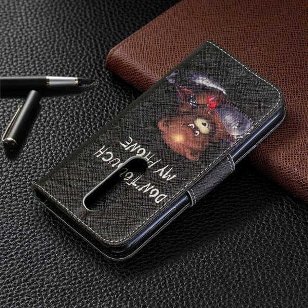 Wonderland Nokia 4.2 flip veske - Bamse og dens advarsel Multicolor