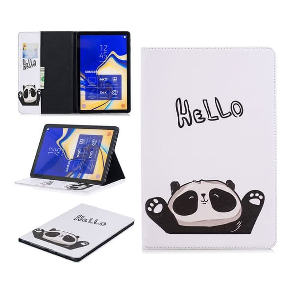 Samsung Galaxy Tab S4 PU-läderfodral med mönster - Hej Panda multifärg