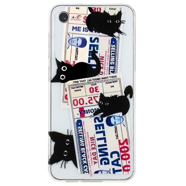 Deco iPhone 7 / iPhone SE (2022) / iPhone SE 2020 cover - Sort Kat Black
