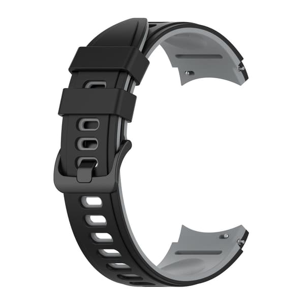 Dobbeltfarvet silikoneurrem til Samsung Galaxy Watch 5 / 4 - Sort / Grå Black