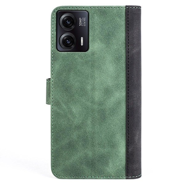 Tvåfärgat Motorola Moto G73 fodral i läder - Grön Grön