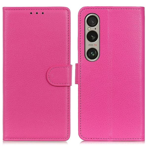 Klassisk Sony Xperia 1 VI flip etui - Rose Pink